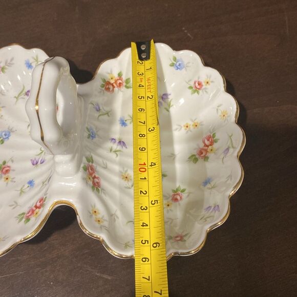 Takahashi Victoria Porcelain Double Sided Relish Candy Dish Floral Painted - Picture 11 of 11